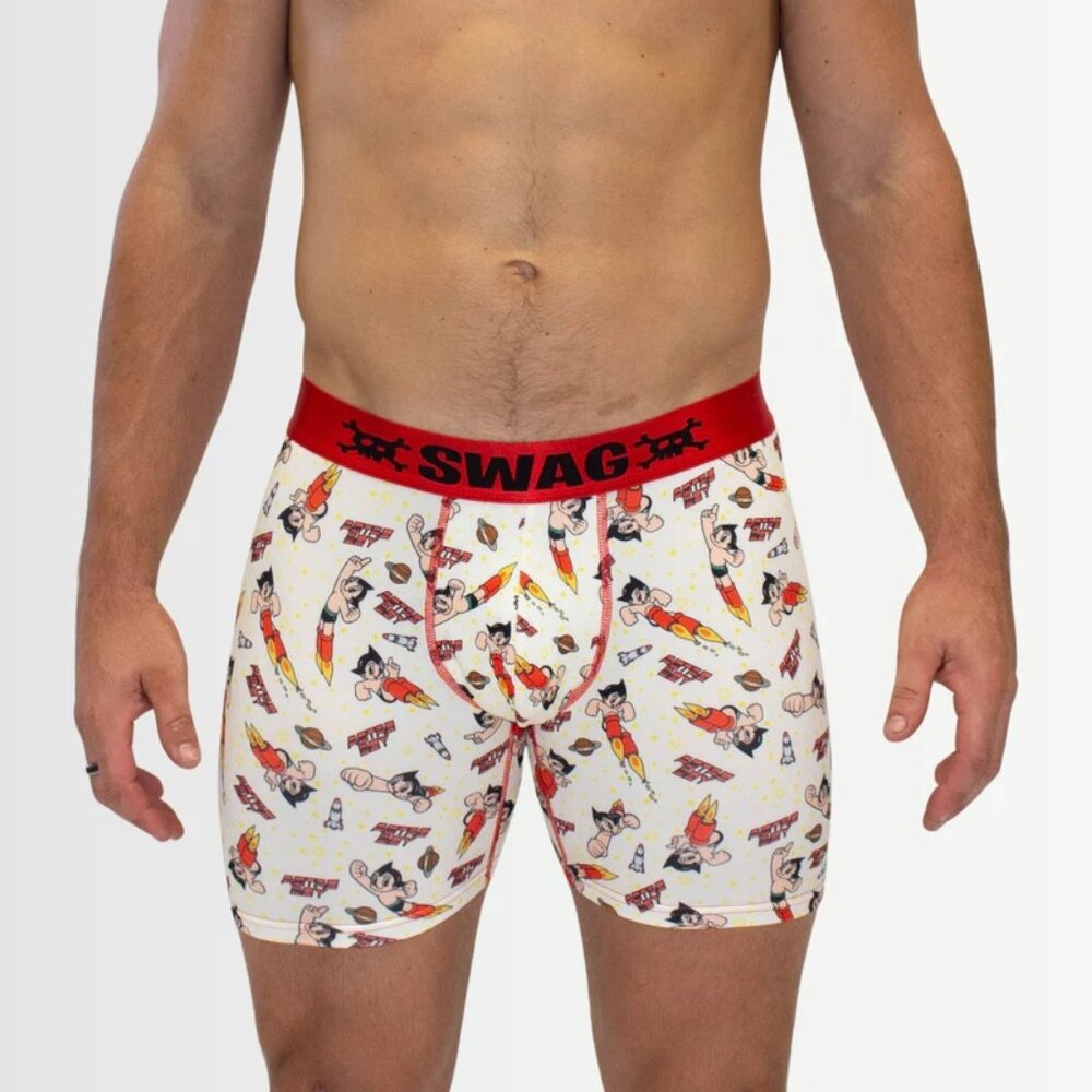 Mens Swag ASTRO BOY- Mighty Adam Boxer Briefs Size Med L XL XXL Breathable NEW